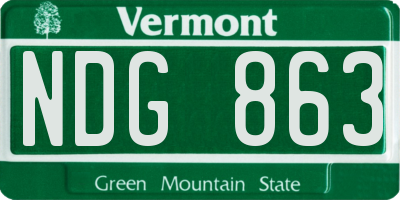VT license plate NDG863