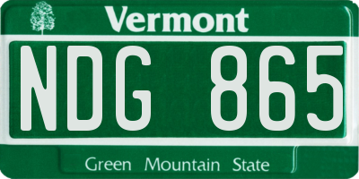 VT license plate NDG865