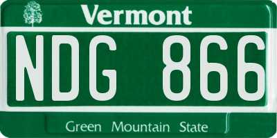 VT license plate NDG866