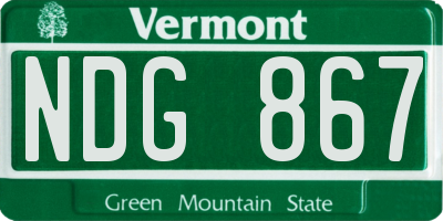 VT license plate NDG867