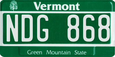 VT license plate NDG868