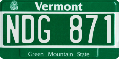VT license plate NDG871