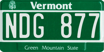 VT license plate NDG877