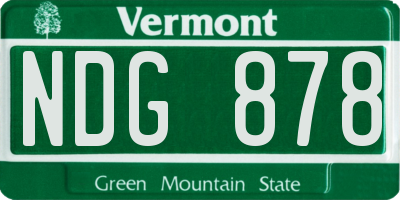 VT license plate NDG878