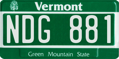 VT license plate NDG881