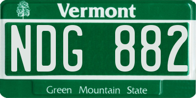 VT license plate NDG882