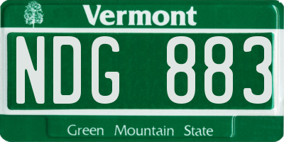 VT license plate NDG883