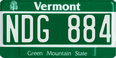 VT license plate NDG884