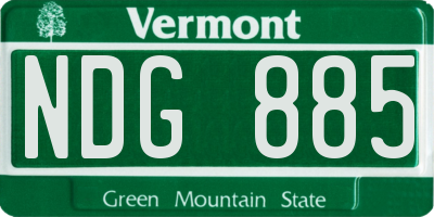 VT license plate NDG885