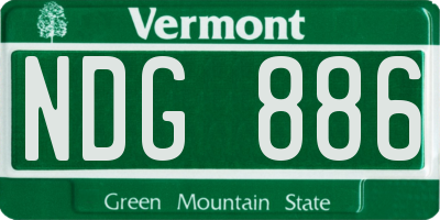 VT license plate NDG886