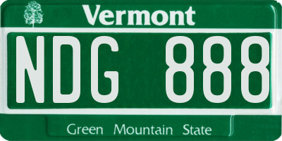 VT license plate NDG888