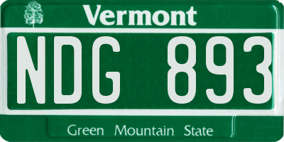 VT license plate NDG893