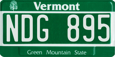 VT license plate NDG895