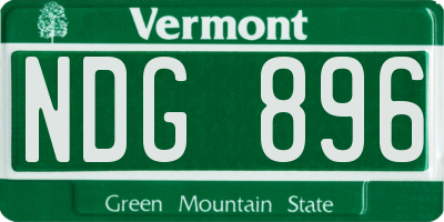 VT license plate NDG896