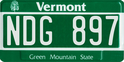 VT license plate NDG897