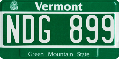 VT license plate NDG899