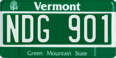 VT license plate NDG901