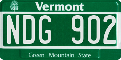 VT license plate NDG902