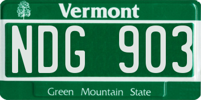 VT license plate NDG903