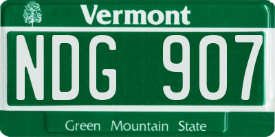 VT license plate NDG907