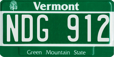 VT license plate NDG912