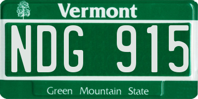 VT license plate NDG915