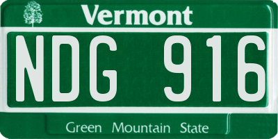VT license plate NDG916