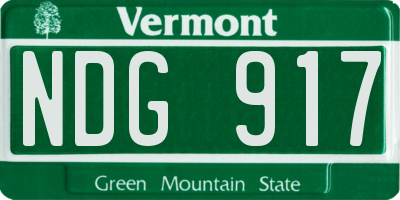 VT license plate NDG917