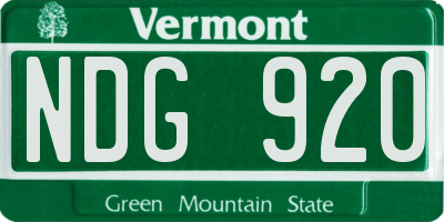 VT license plate NDG920