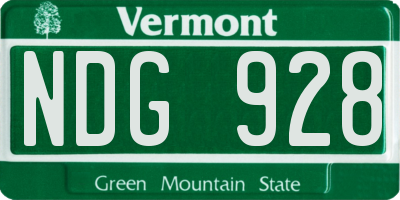 VT license plate NDG928