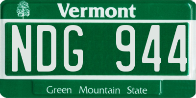 VT license plate NDG944