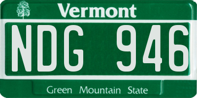 VT license plate NDG946