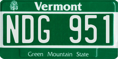 VT license plate NDG951
