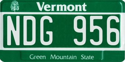 VT license plate NDG956