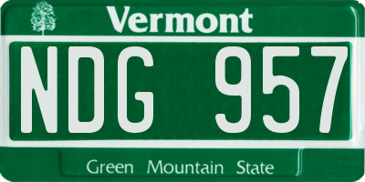 VT license plate NDG957