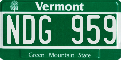 VT license plate NDG959