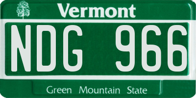 VT license plate NDG966