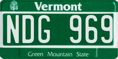 VT license plate NDG969