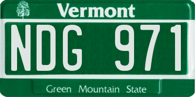 VT license plate NDG971