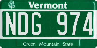 VT license plate NDG974