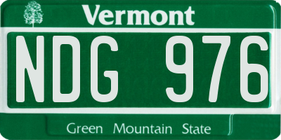 VT license plate NDG976