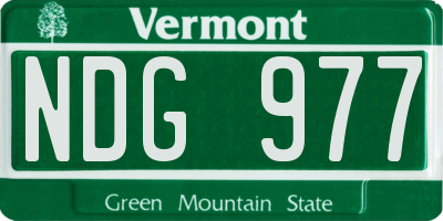 VT license plate NDG977