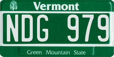 VT license plate NDG979