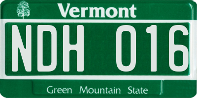 VT license plate NDH016