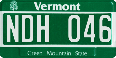 VT license plate NDH046
