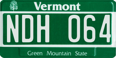 VT license plate NDH064