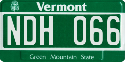 VT license plate NDH066