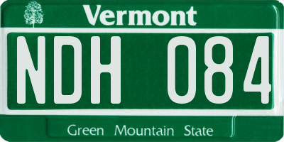 VT license plate NDH084