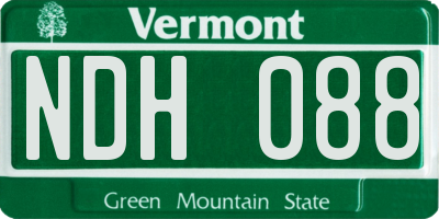 VT license plate NDH088