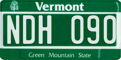 VT license plate NDH090